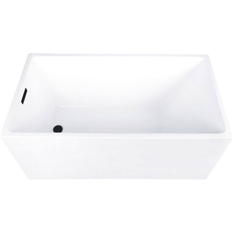 Kingston Brass VTSQ512823C41 Aqua Eden 51" Free Standing Acrylic - White / Matte Black