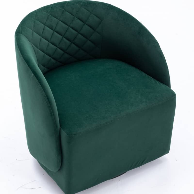 21.06"Seat Width Soft Velvet Fabric Swivel Chair For Living Room