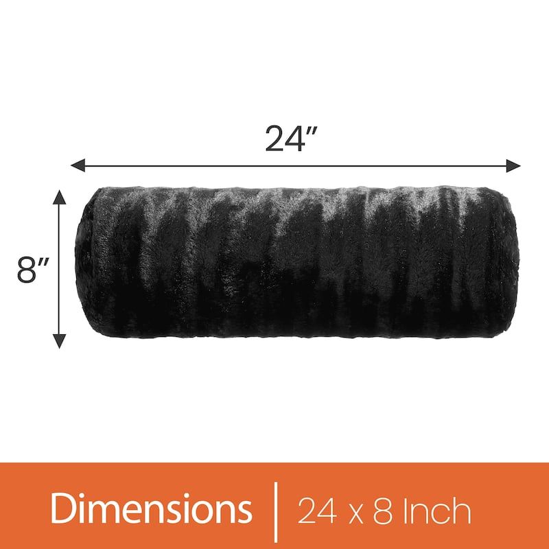 Cheer Collection 8" x 24" Set of 2 Decorative Roll Bolster Pillows