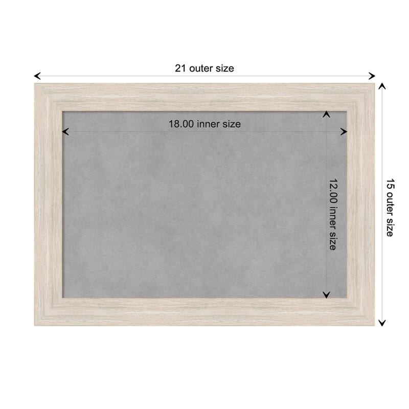 Amanti Art Hardwood White Wash Narrow Framed Magnetic Board - Board Size 18x12