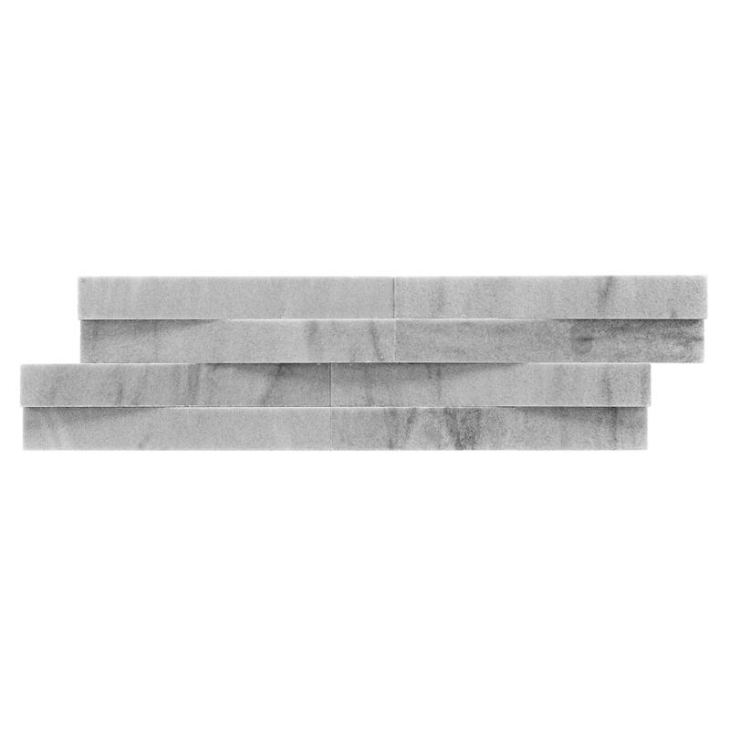 Weave 6 in. x 22 in. Panel and 8 in. x 24 in. Corner Honed Marble Wall Tile