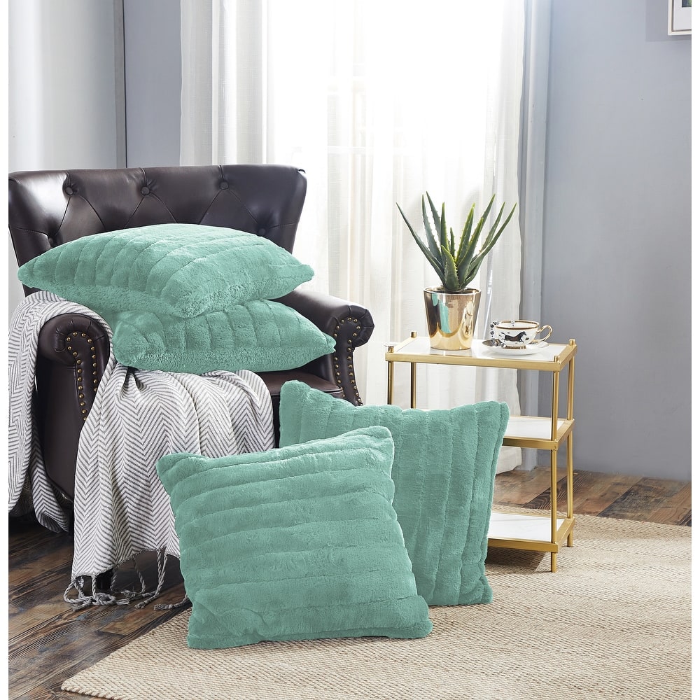 Supermink Soft Solid Throw Pillow Covers Set of 4, NO INSERT