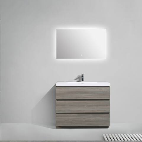 Freestanding Bath Vanity with White Cultured Marble Top