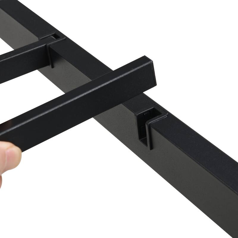 Queen Size Bed Frame, Heavy Duty Metal Bed Frame, Quick & Easy Assembly, No Noise, Black