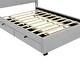 preview thumbnail 9 of 12, Teddy Fleece Wingback Bed Frame wPull-out Trundle Bed, LED Light Bars and 2 Drawers, Gray Platform Queen Bed for Bedroom