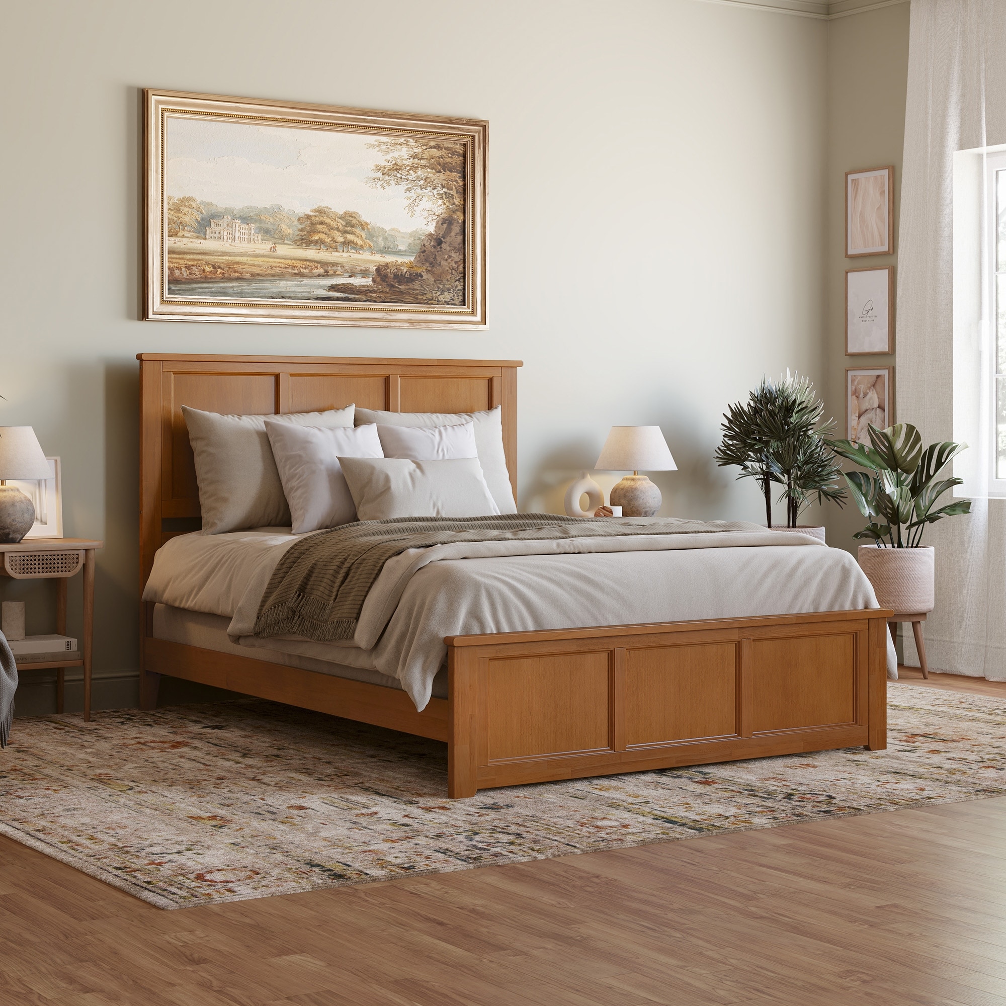 Madison Twin XL Foundation Bed with Matching Footboard in Light Toffee