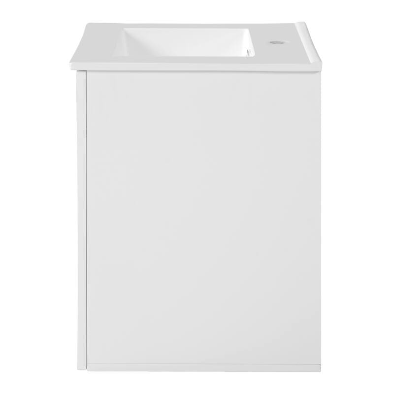 Roomfitters 20 Inch Wall Mounted Bathroom Vanity & Side Cabinet Combo, Floating Storage Station with Sink