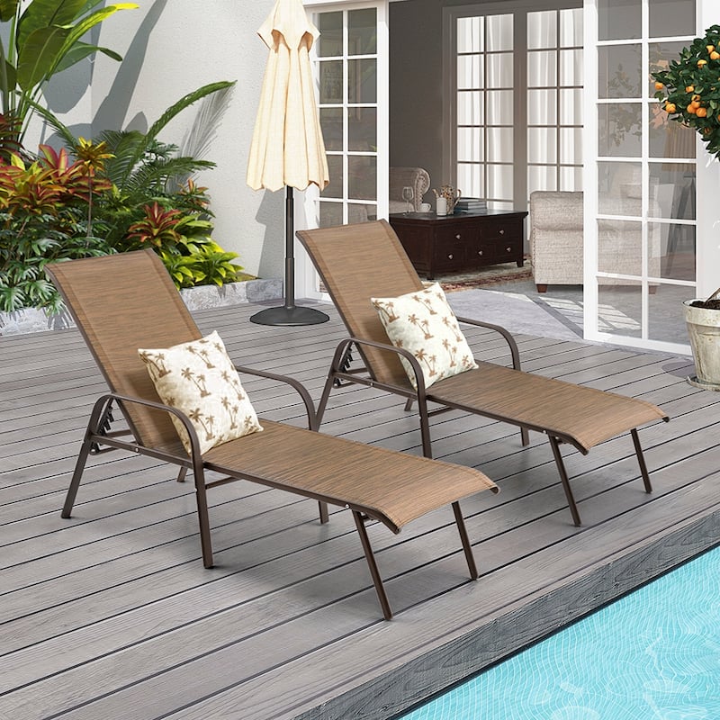 Crestlive Products Outdoor Adjustable Chaise Lounge Chairs (Set of 2/4)