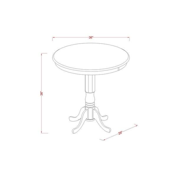 East West Furniture 3 Piece Counter Height Dining Set a Round Wooden