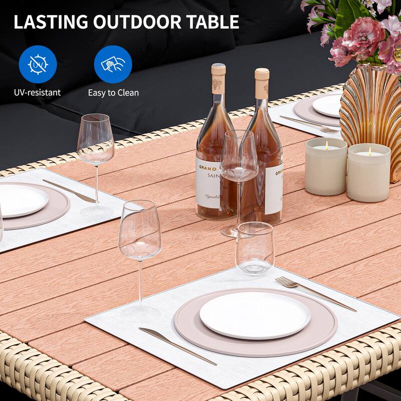 Moasis Black 6-Piece Patio Wicker Furniture Conversation Set - 6 PCS