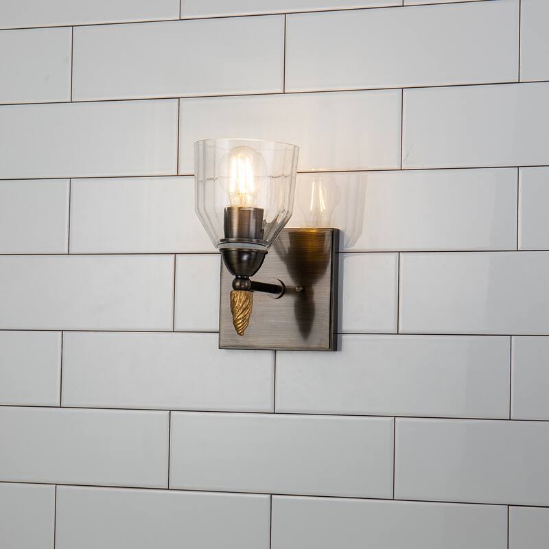 Felice 1 Light Wall Sconce in Bronze with Gold