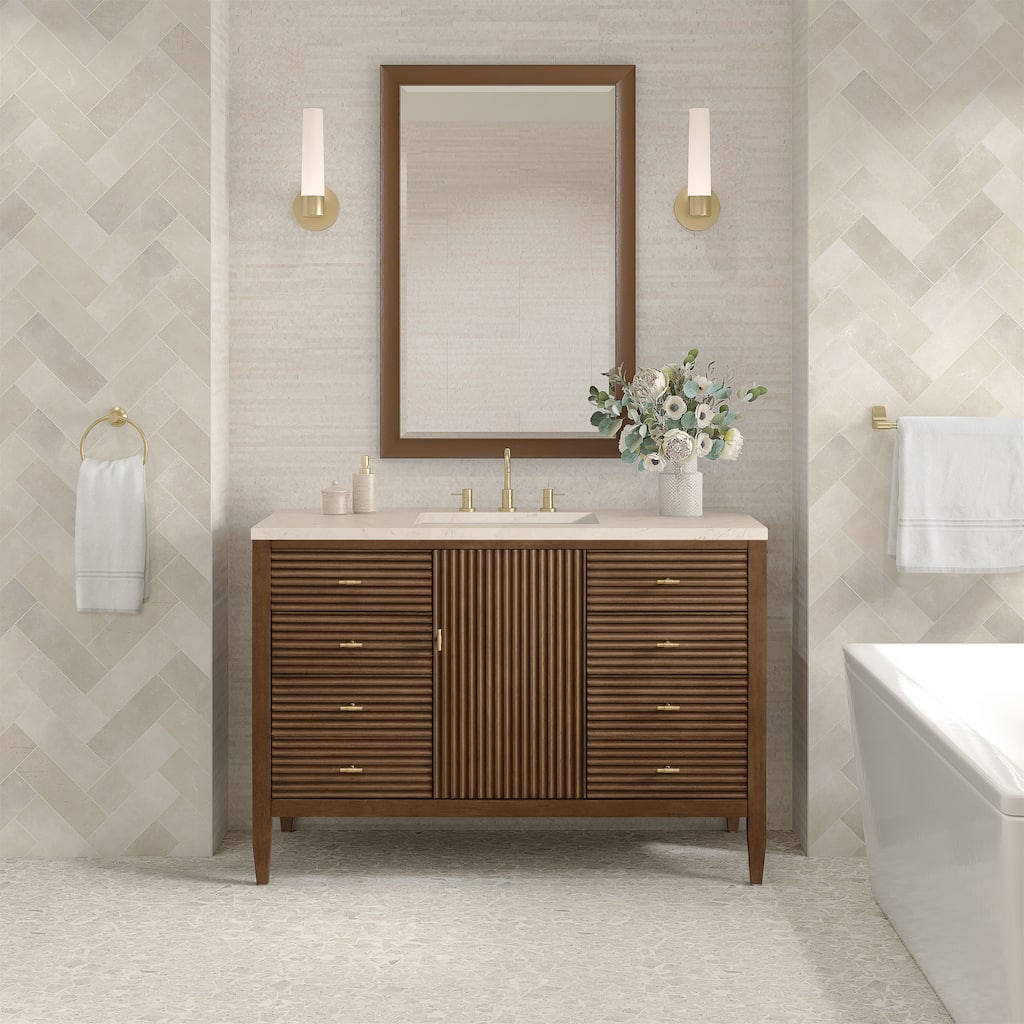James Martin Vanities Myrrin 48" Vanity, Mid Century Walnut