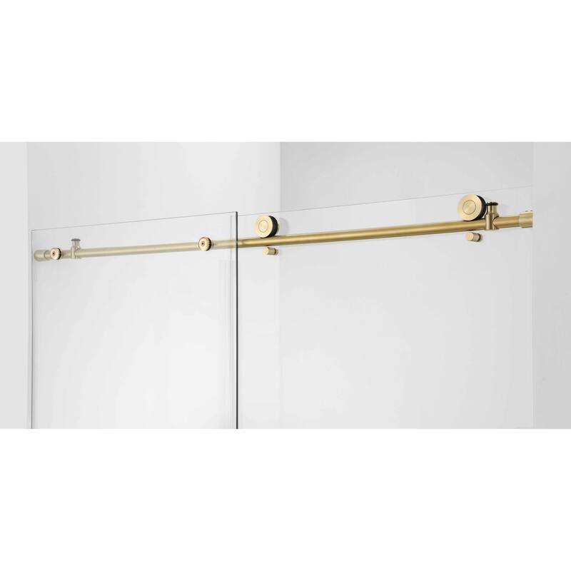 Vanity Art 56–60" W x 76" H Frameless Soft Close Sliding Shower Door with Clear Tempered Glass