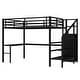preview thumbnail 61 of 74, Kids Loft Bed Metal Frame Bed with Wardrobe, L-shaped Desk and Storage Stairs, High Loft Bed with LED, USB and Adjustable Shelf