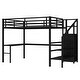 preview thumbnail 12 of 10, Metal Queen Size Loft Bed with L-shaped Desk and USB,Wardrobe and LED for Kids Bedroom