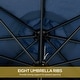 preview thumbnail 15 of 39, Outsunny 9ft Patio Umbrella with Push Button Tilt and Crank, Ruffled Outdoor Market Table Umbrella with Tassles and 8 Ribs