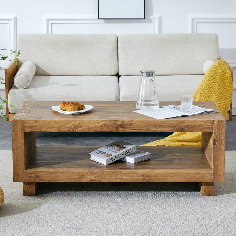 Modern Minimalist MDF Rectangular Coffee Table, 47.2*23.6*18 Inches
