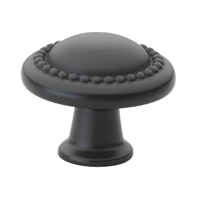 GlideRite 1.25-inch Matte Black Round Beaded Cabinet Knobs (25) - Pack of 25