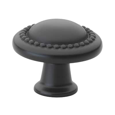 GlideRite 1.25-inch Matte Black Round Beaded Cabinet Knobs (Pack of 10) - Pack of 10