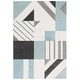 preview thumbnail 60 of 84, SAFAVIEH Hollywood Tatianna Mid-Century Modern Abstract Rug 2'7" x 5' - Ivory/Aqua - Rectangle