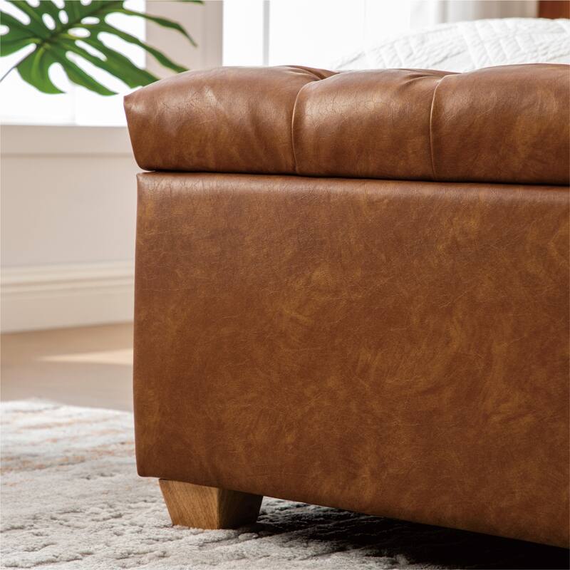 60.24" Wide Modern Upholstered Storage Bench,Entryway Bench,End of Bed Bench