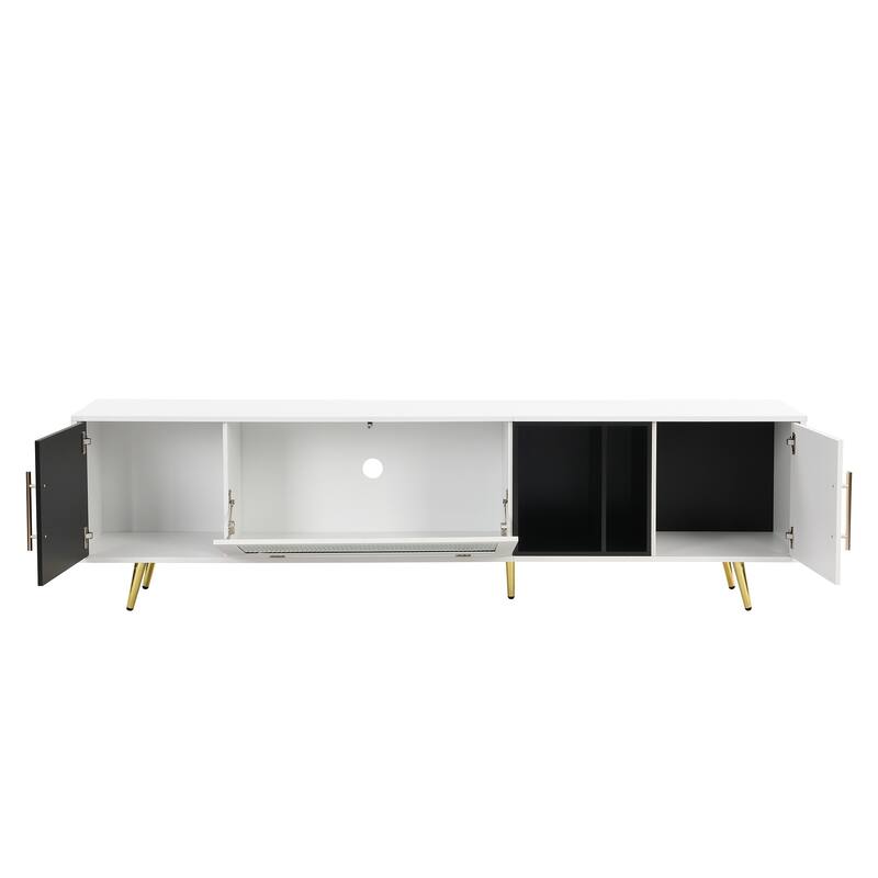 Fluted Glass Door TV with Removable Compartment Bed Bath