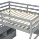 preview thumbnail 13 of 44, Full Size Loft Bed with 7-Drawers, 2-Shelves, Desk, and Playhouse Design - Sturdy Pine Wood Frame with Grey Finish for Kids