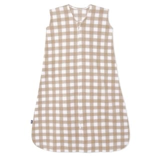 HALO SleepSack wearable blanket, Micro-fleece, Gingham Tan, L, 12-18M - large