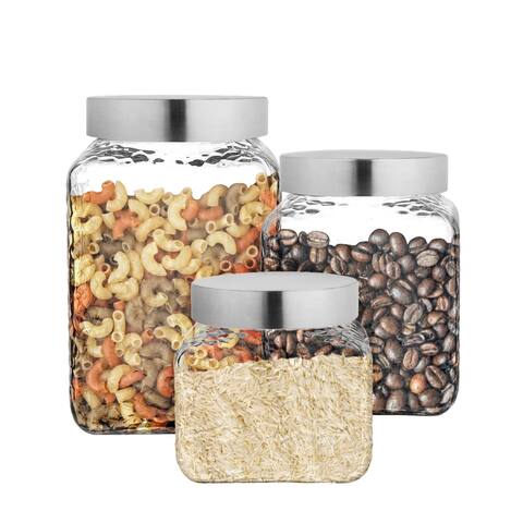 Style Setter 3 Piece Jars Set Of 3 Glass Canisters - N/A