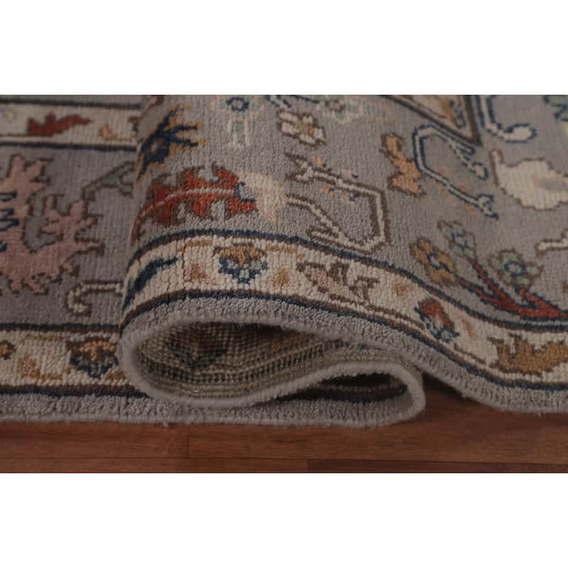 Floral Oushak Indian Area Rug Handmade Wool Carpet - 7'8"x 9'10"