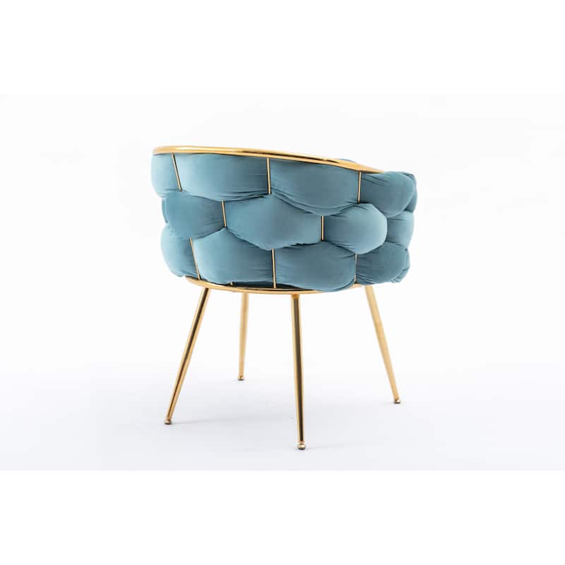Modern 28.7" Velvet Upholstered Accent Chairs with Gold - Plated Metal Legs (Set of 2)