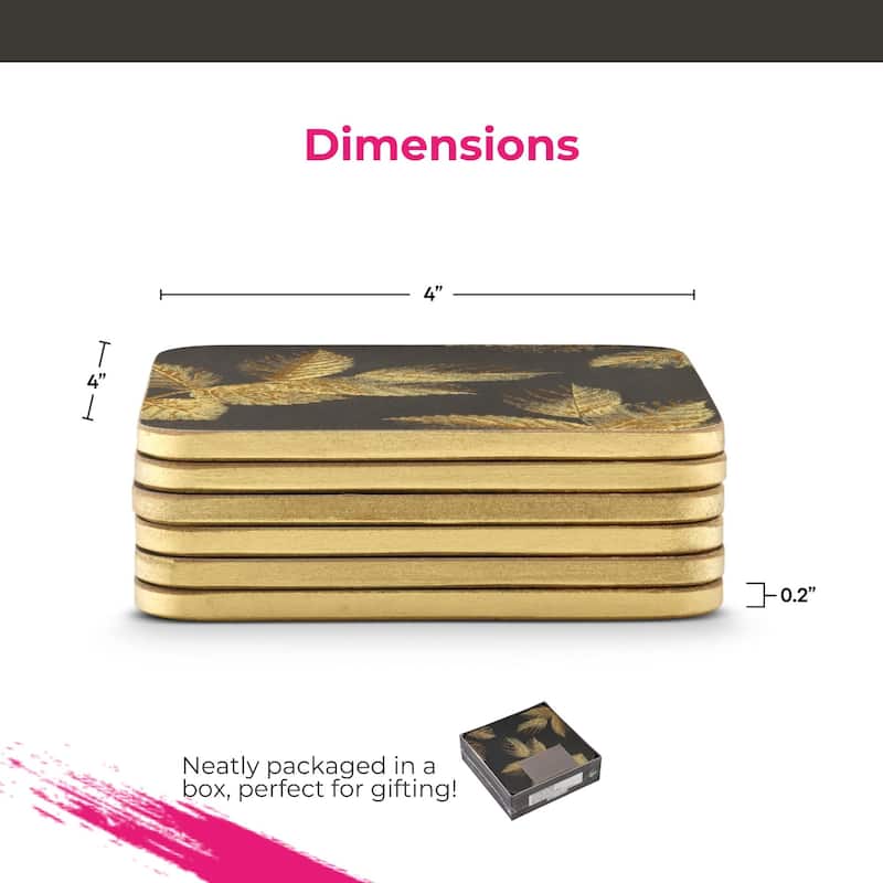 Pimpernel Set of 6 Sara Miller London Etched Leaves Coasters