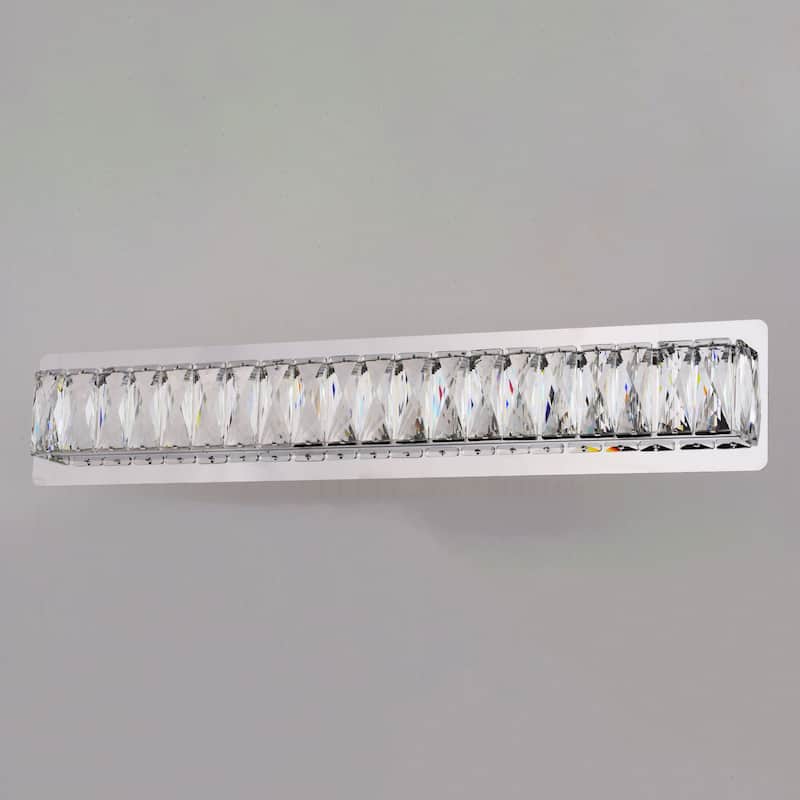 Melrose 26 in. Integrated LED Chrome Crystal Bath Bar Vanity Light - 26-in W x 4.75-in H x 3-in D