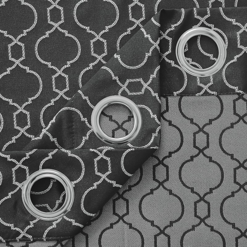 Deconovo Geometric Knitting Room Darkening Grommet Curtain(2 Panels)