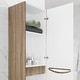 preview thumbnail 5 of 6, Eviva Smile 16"W x 15"D x 75"H White Oak Wall-Mounted Linen Cabinet