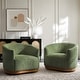 preview thumbnail 63 of 67, HULALA HOME Gema Modern Swivel Chenille Ergonomic Barrel Accent Chair with Solid Wood Legs Set of 2 Forest
