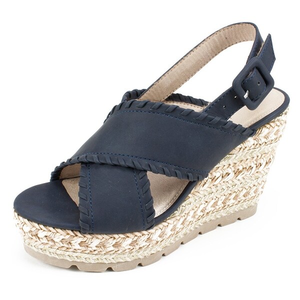 Seven Dials Womens Alessandra Leather Open Toe Casual Platform Sandals