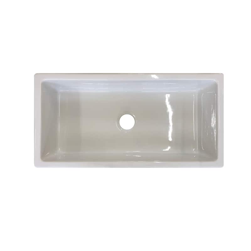 White Fireclay Farmhouse Single Bowl 36-inch Kitchen Sink with Apron