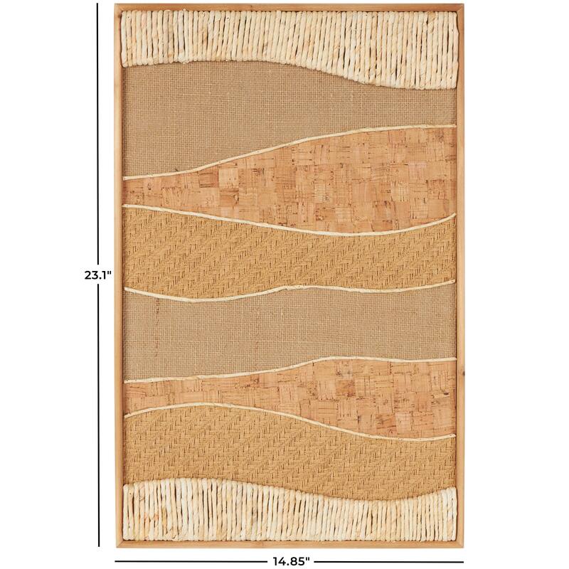 Wood Abstract Handmade Dimensional Wavy Mixed Media Home Wall Decor with Various Patterns - Brown - Roche River Decor