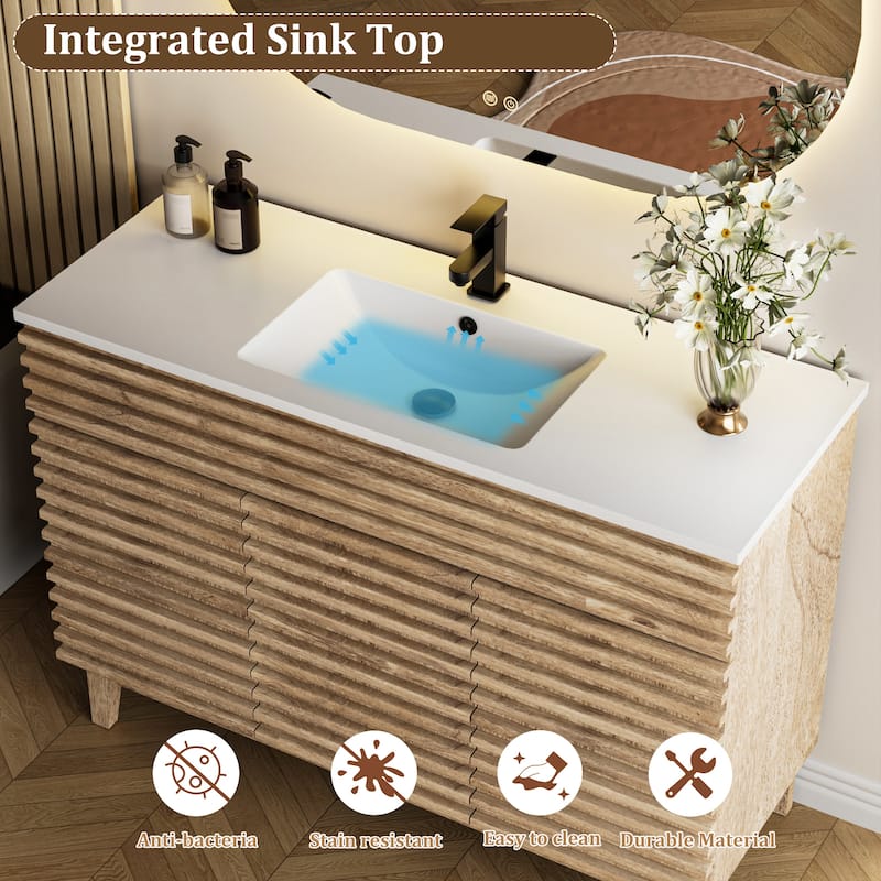 Bathroom Vanity Set W/Drop in Sink Faucet Cabinet Combo