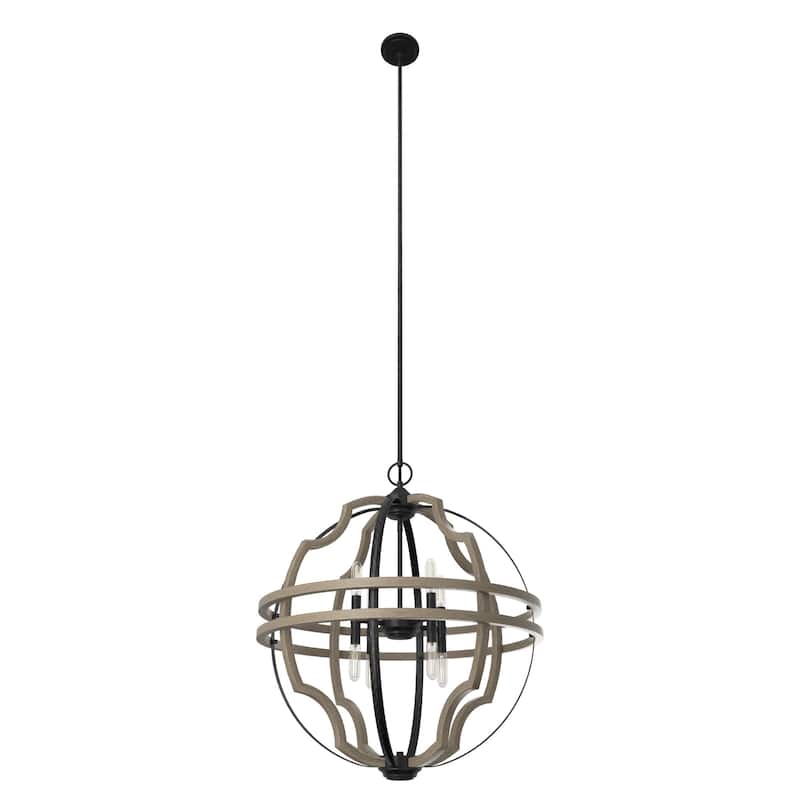 Hunter 25" Stone Creek 8-Light Pendant - Entry, Dining Room, Kitchen Island - Modern Farmhouse, Rustic, Transitional