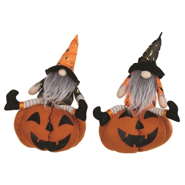 Plush Halloween Gnome with Jack O Lantern