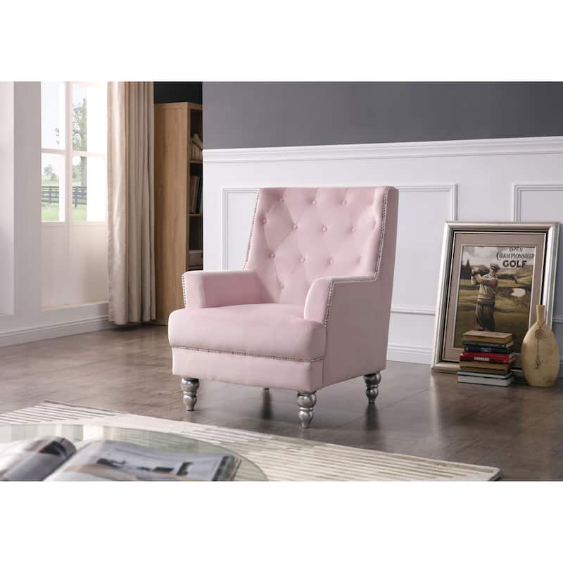 Pamona Velvet Chair - Pink