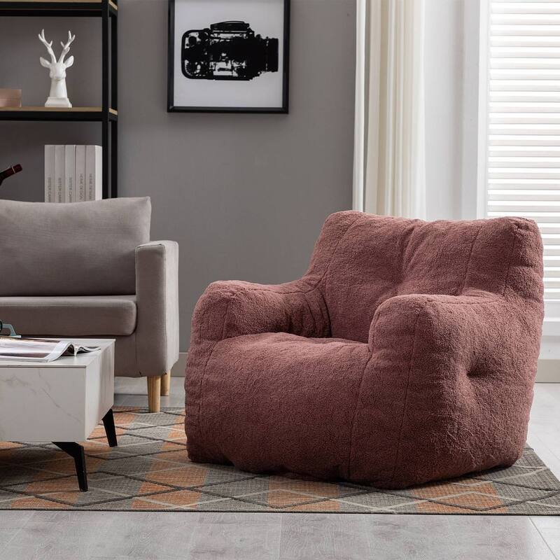 Modern & Elegant Bean Bag Chair | High Resilience Foam | Teddy Fabric or Cotton Linen | Versatile Lounge Seating