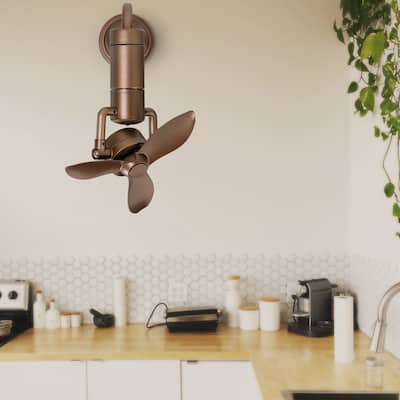 16" Wall-Mount 3-Blade Ceiling Fan with Remote - Sand Gold