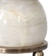 preview thumbnail 2 of 4, Polished Marble Style Buffet Lamp with Drum Shade - 35" - Brown