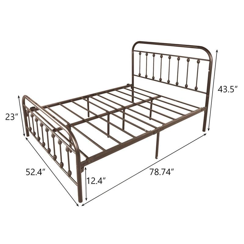 BANSA ROSE Classic Metal Pipe Bed Classic Retro Iron Frame Bed
