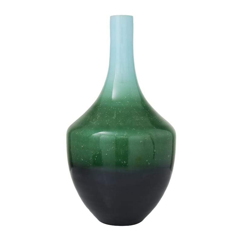 Glass Ombre Decorative Vase - Green - Roche River Decor