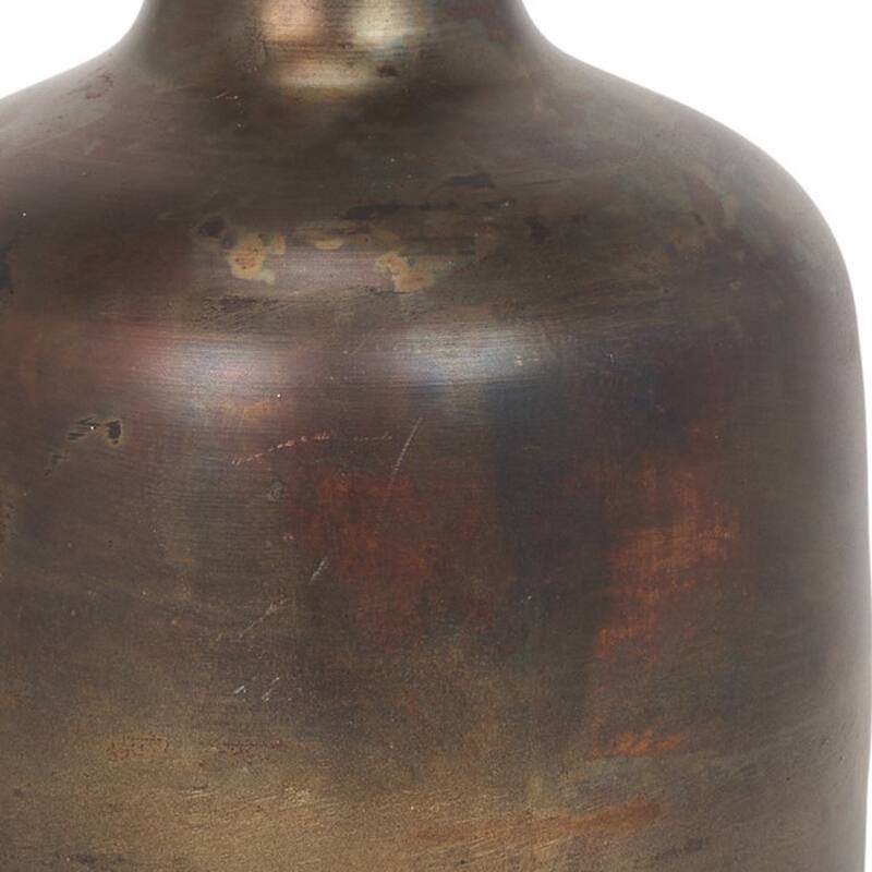 9" Antiqued Gold Metal Cylinder Table Vase - 6.30