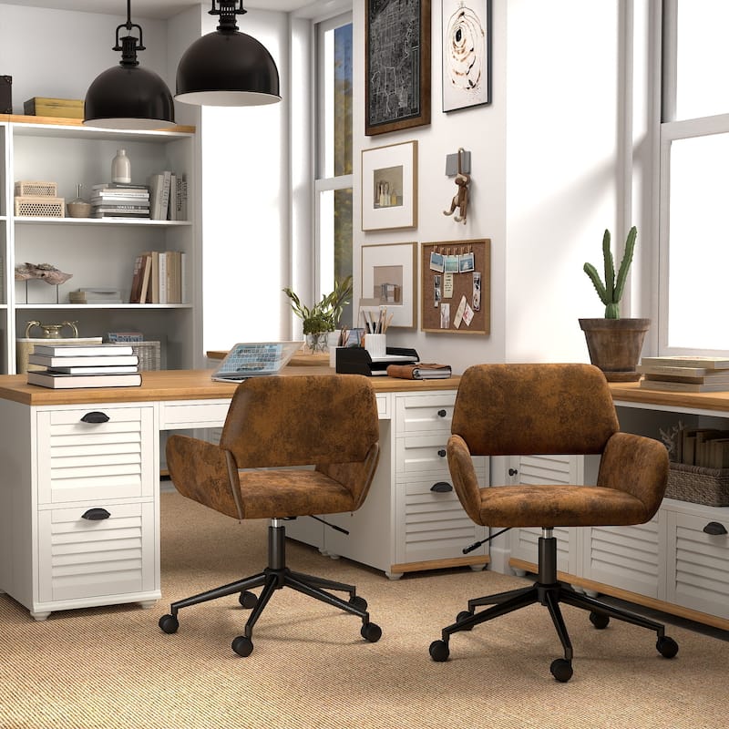 Homy Casa Modern Task Chair-Upholstered, Adjustable Height, Open Arms